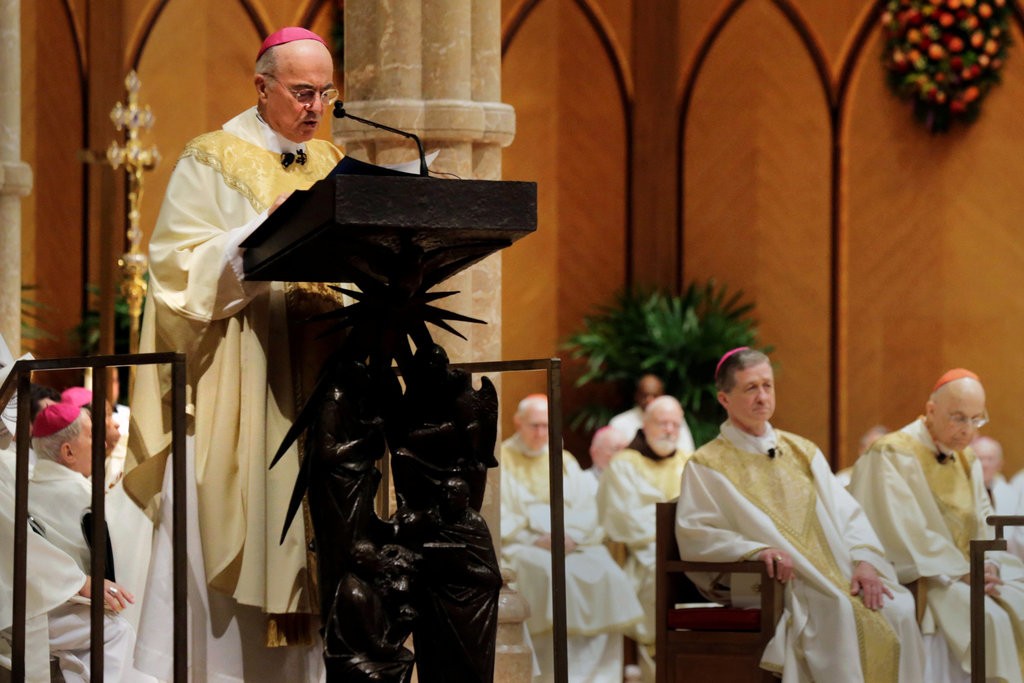 Archbishop Carlo Maria Vigano, in Chicago in 2014, has shaken the Roman Catholic Church to its core.