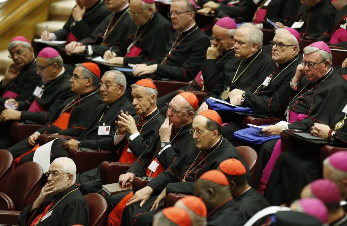 Cardinals and bishops attend the opening session of the Synod of Bishops on young people, the faith and vocational discernment at the Vatican Oct 3. (Credit: CNS.)