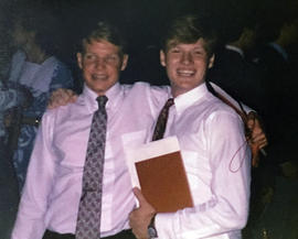 Brian Sabo and Shaun Dougherty at their high school graduation. BRIAN SABO AND SHAUN DOUGHERTY