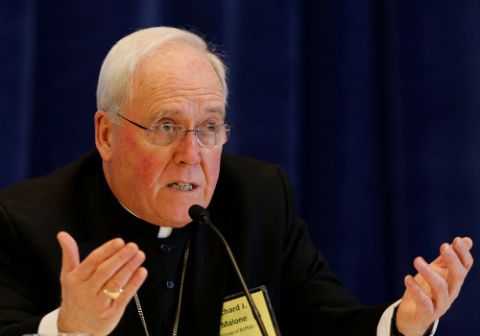 Bishop Richard Malone of Buffalo, New York, speaks during a news conference during the 2015 fall general assembly of the U.S. Conference of Catholic Bishops in Baltimore. (CNS/Bob Roller)