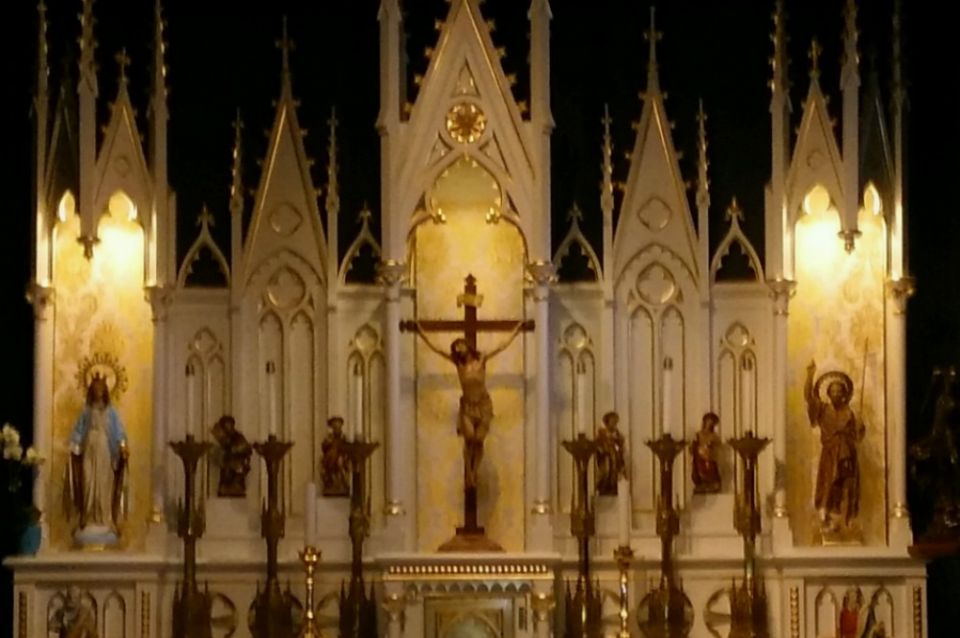The chapel altar at Church Militant's offices (Peter Feuerherd)