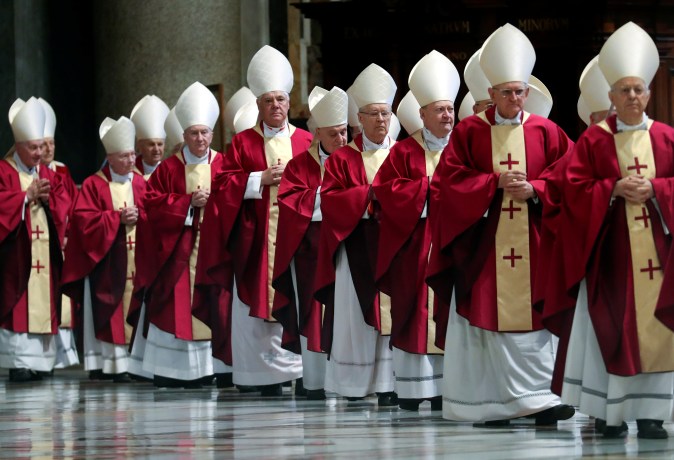 Cardinals attend a procession at Saint Peter’s Basilica at the Vatican, November 3, 2018. (Alessandro Bianchi/REUTERS )