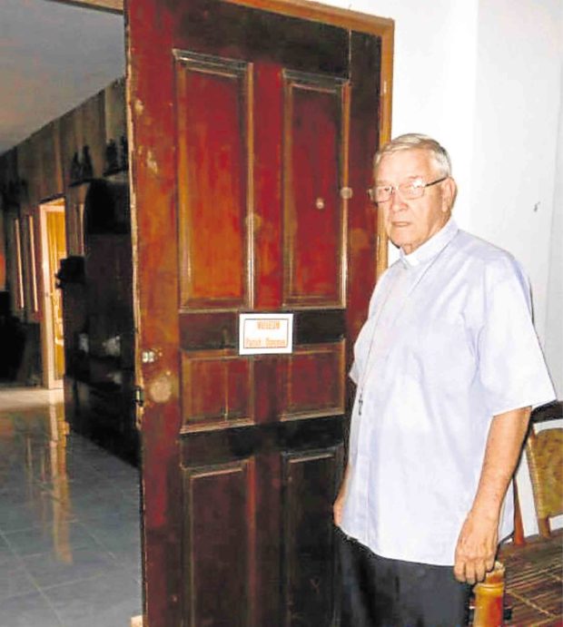 ACCUSED American priest Kenneth Bernard Pius Hendricks inside Our Lady of the Holy Rosary Cathedral in Naval, Biliran, where he was arrested on Dec. 5. CONTRIBUTED PHOTO