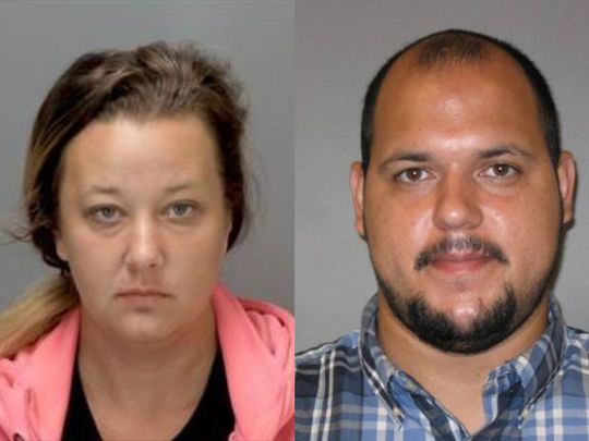 Sarah Conde (left) and Yenier Conde are charged with 10 counts of child abuse each. (Photo: Courtesy of Ingham County Jail and Michigan Department of Corrections)