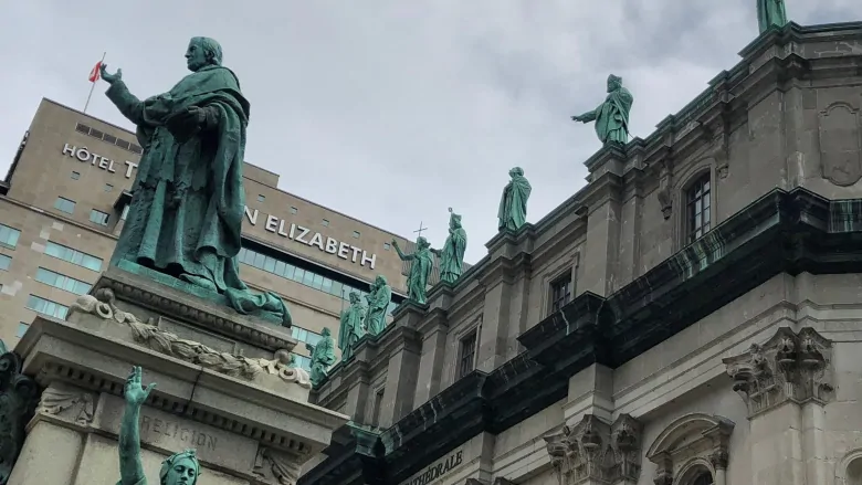 The victim, known by the initials A.B., says Montreal's auxiliary bishop and vicar general, Thomas Dowd, asked him to attend a meeting at a Montreal archdiocese building located behind Mary Queen of the World Cathedral. (Louis-Marie Philidor/CBC)