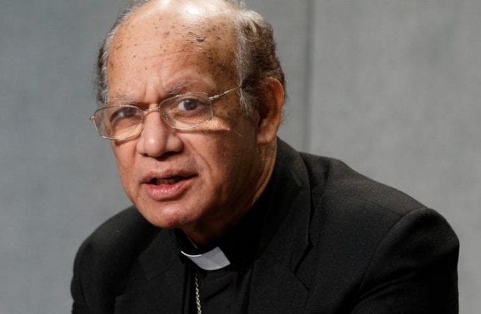 Cardinal Oswald Gracias of Mumbai, India, attends a Vatican news conference in this Oct. 26, 2015, file photo. (Credit: Paul Haring/CNS.)