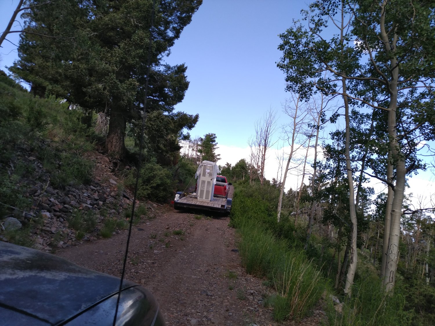 KRZA recently installed a new transmitter on San Antonio Mountain. The truck was helpful; when issues with the old transmitter first started in September, the general manager had to climb up the mountain with a bag of tools, a six-hour round trip, not including repairs.