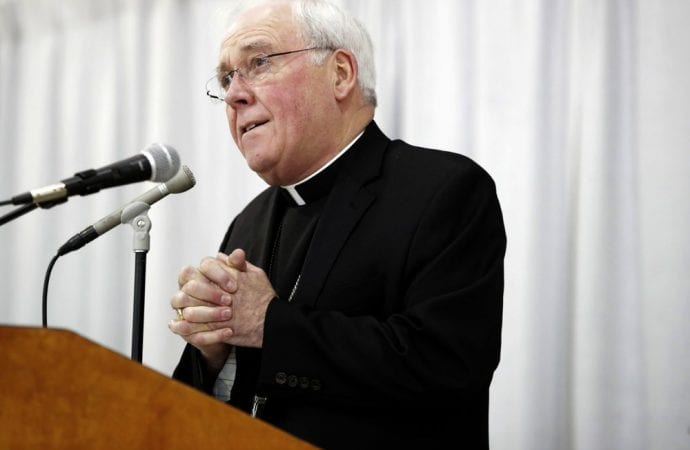 Bishop Richard Malone, Bishop of Buffalo, speaks during a news conference Monday, Nov. 5, 2018, in Cheektowaga, N.Y. Malone has resisted calls to step down amid reports that he left accused priests in ministry and excluded others from a list of problematic priests released to the public in March. (Credit: AP Photo/Frank Franklin II)