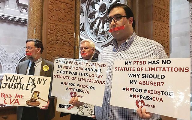 Child victims and advocates during the debate in Albany in the run-up to a vote on the Child Victims Act earlier this year. Courtesy of Asher Lovy