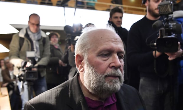 Bernard Preynat in court in Lyon on Monday. Photograph: Philippe Desmazes/AFP via Getty Images