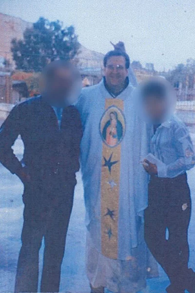 Newell with a boy and the boy’s father, whose faces are blurred to protect their identities, in the early 1990s in Tijuana. The boy, who was 13 or 14 at the time, accused Newell in a February lawsuit of sexually abusing him for years. Newell denies the allegations. (Courtesy of Law Office of Anthony M. DeMarco)