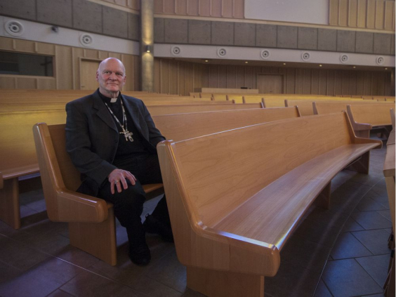Bishop Mark Hagemoen poses for a photo at Holy Family Cathedral in Saskatoon, Sask. on Feb. 16, 2018. KAYLE NEIS / Saskatoon StarPhoenix
