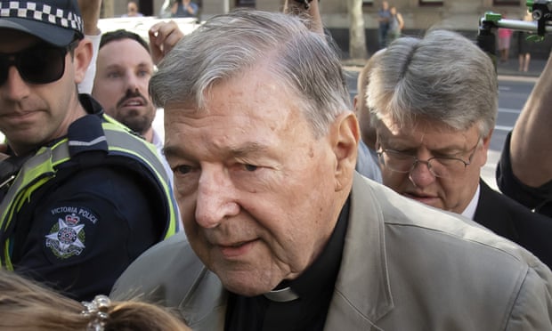 Cardinal George Pell arrives at the county court in Melbourne on 27 February 2019. Pell’s conviction was overturned in Aistralia’s high court on Tuesday, but lawyers say civil claims are likely to proceed. Photograph: Andy Brownbill/AP