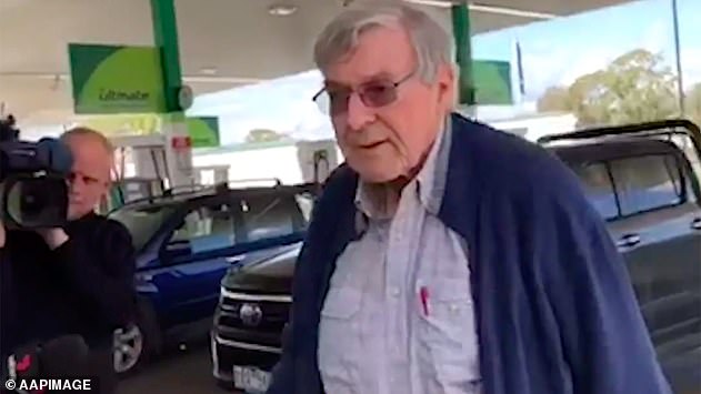 The 78-year-old travelled from Melbourne to Sydney on April 8 - stopping briefly at a petrol station (pictured)