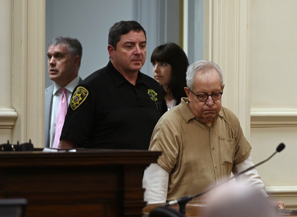 Ronald Paquin enters York County Superior Court in Alfred on May 24, 2019. He was sentenced to spend 16 years in prison for abusing a young boy on trips to Maine in the 1980s. Shawn Patrick Ouellette/Staff Photographer