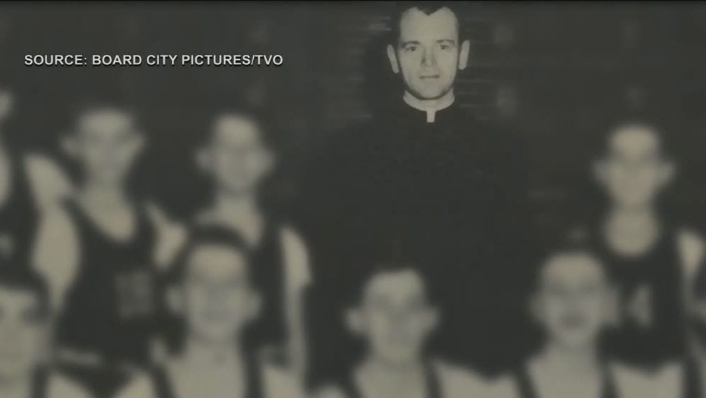 Father Hodgson Marshall was convicted of abusing 17 young people in his 38-year career, including when he worked at Sudbury's St. Charles College. (Board City Pictures/TVO Prey)
