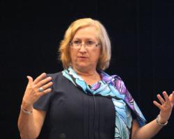 Christauria Welland, a Catholic psychologist, speaks at the World Meeting of Families in Philadelphia in this 2015 file photo. (CNS photo/Sarah Webb, CatholicPhilly.com) See DOMESTIC-VIOLENCE-PANDEMIC May 22, 2020.