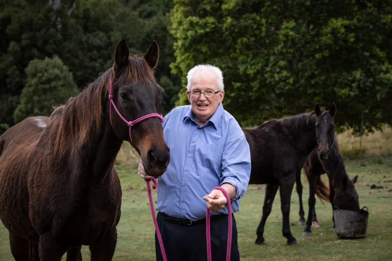 Mr Sleeman at the property where he lives in the Currumbin Valley.