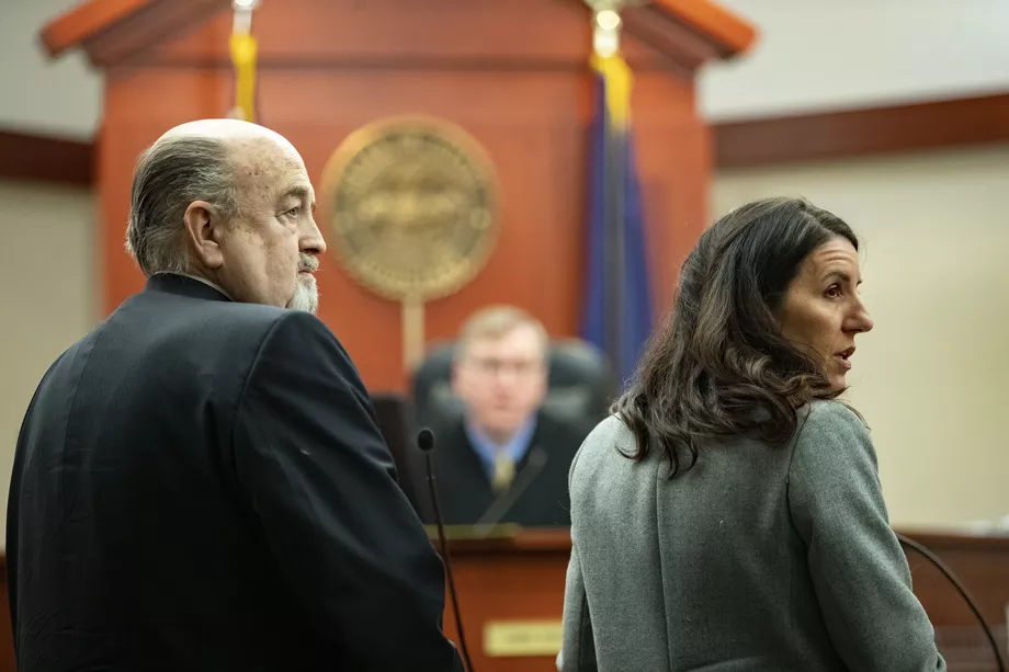Brent E. Taylor, former director of the Utah Valley Youth Symphony, and his attorney, Cara Tangaro, listen to prosecutors during a hearing before 3rd District Judge Keith Kelly at the Matheson Courthouse in Salt Lake City on Monday, Jan. 7, 2019. Scott G Winterton, Deseret News