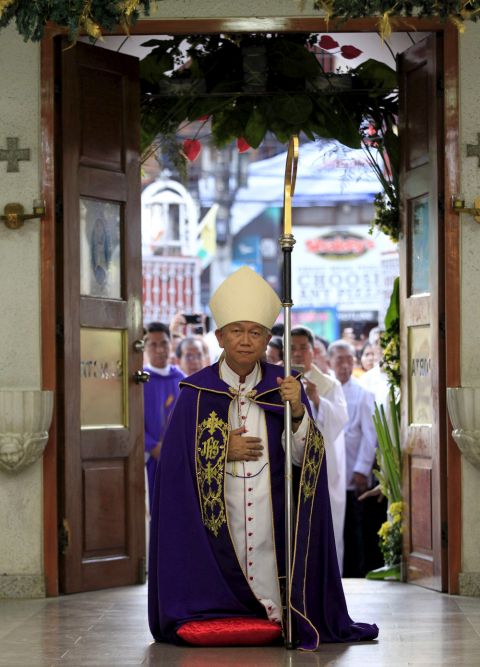 Bishop Broderick Pabillo, apostolic administrator of Manila, Philippines, is pictured in a 2015 photo. Pabillo and others in the Catholic Bishops' Conference of the Philippines are being accused by Philippine government officials of violating the country's separation of church and state laws by issuing a pastoral letter criticizing the nation's newly passed anti-terrorism law. (CNS/Reuters/Romeo Ranoco)