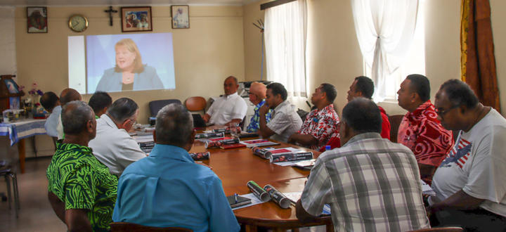 Priests in Fiji engage in a safeguarding and training workshop in Suva. Photo: Supplied/Archdiocese of Suva