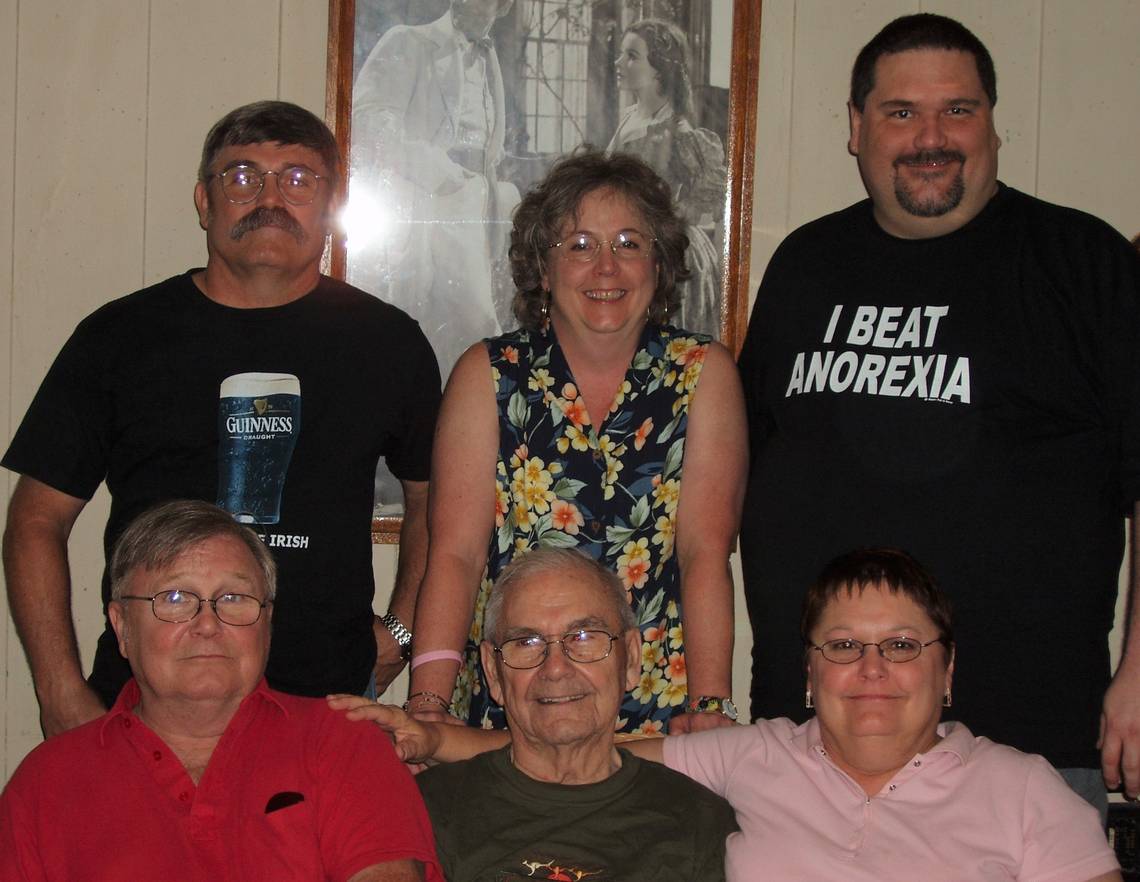 The Rev. Gerald Hechenberger, top right, poses in 2009 with his family, including brother Steve and sister Nancy on his row and, bottom row left to right, brother Rick and father Edward (both deceased) and sister Mary Ann Swope. Provided