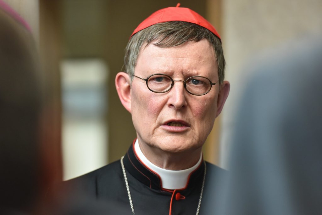 German Cardinal Rainer Maria Woelki of Cologne, pictured in a file photo, has praised small-group discussions in the Synodal Path process but warns some plans could lead to a "German national church." (Credit: Harald Oppitz/KNA via CNS.)