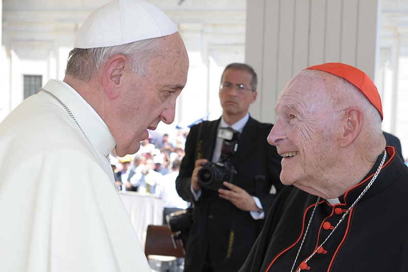 Pope Francis meets then-Cardinal Theodore E. McCarrick during his general audience at the Vatican June 19, 2013. (CNS photo/Vatican Media)