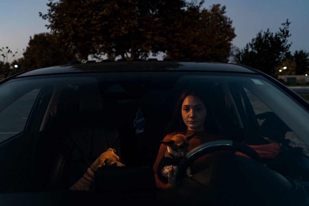 Serena Fleites, now living in her car with three dogs, says, “A whole life can be changed because of one little mistake.”