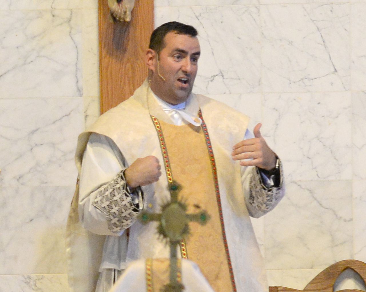 Fr. Robert Sinatra says Mass during the 2019 St. Padre Pio Festival at St. Padre Pio Parish in Vineland. (Joe Warner | For NJ Advance Media)Joe Warner | For NJ Advance Medi