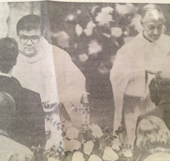 Revs. James J. Foley and Kenneth B. Murphy in 1989 at Holy Name church in West Roxbury Revs. James J. Foley and Kenneth B. Murphy
