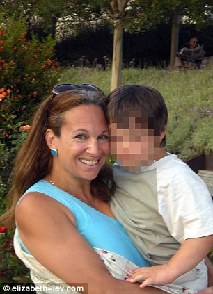 Happy couple: Williams (left) resigned the priesthood last year after admitting the he fathered a son several years ago with art historian Elizabeth Lev, pictured right with the boy