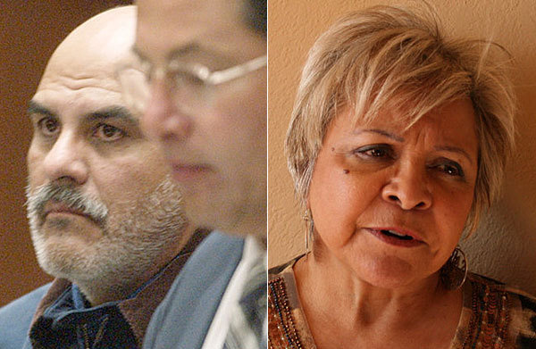 Father John Salazar-Jimenez, left, accused in 2002 of abusing two boys in Los Angeles in the 1980s, appears at his arraignment in L.A. County Superior Court. Yolanda Villegas, right, treated her pastor in Tulia, Texas, as a member of her family, but she did not know about his past. (Associated Press, Los Angeles Times) More photos