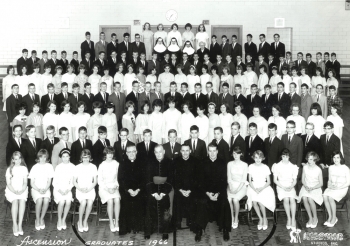 Accused: Msgr. John Fitzgerald (front row, wearing sash) has been accused of sexual abuse by a former student. (File photo)