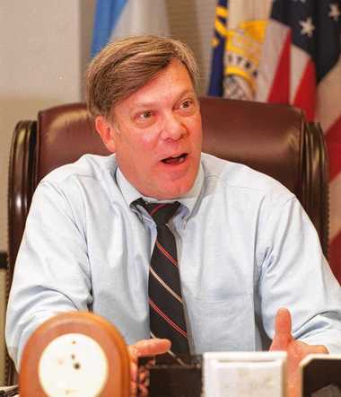 John Falge in 2000, when he was Syracuse police chief. In 1984, as a sergeant, he warned Bishop Frank Harrison that police had seen Monsignor Charles Eckermann repeatedly picking up prostitutes downtown. The bishop immediately rescinded Eckermann's appointment as principal of Bishop Ludden High School.