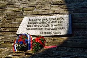 The memorial monument to the victims of Ustasha during World War II on July 7, 2015, in Jasenovac, Croatia
