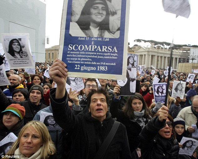 Anger: Following the decision to close the case, Emanuela's brother Pietro (centre) told Mail Online: 'We want to reach the truth, whatever it is'