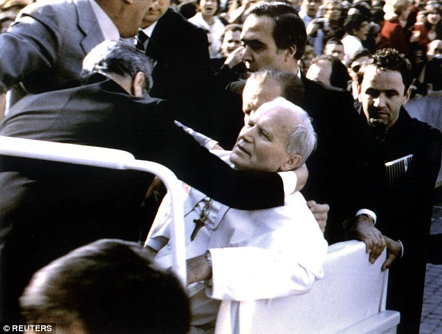 Bizarre: The original theory followed by investigators was that Emanuela was kidnapped to secure the release of the would-be assassin who tried to kill John Paul II (pictured)