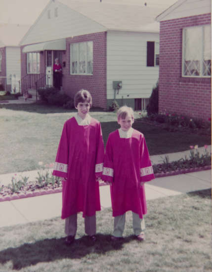 Mike Bruzas, left, and Jim Cunningham, right, were best friends on Lawndale Avenue in Fox Chase.