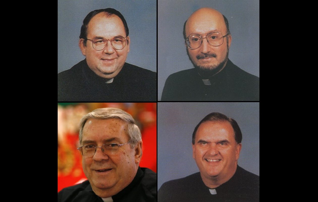 Clockwise from top left: The Rev. Robert Stolinski, the Rev. Pascal Ipolito, the Rev. Daniel Palys and the Rev. Roy Herberger. (Photos courtesy of the Diocese of Buffalo’s 1995 Priests’ Pictorial Directory and News file photo)