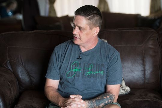 John Delaney speaks about his experience being abused by the priest at his childhood church in Philadelphia. (Photo: Caitie McMekin/News Sentinel, )