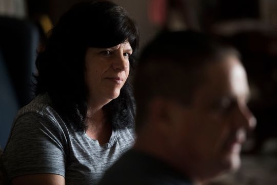 Sheri Delaney looks toward her husband as he speaks about his experience being abused as a child by the priest at his childhood church in Philadelphia, in their Sevierville, Tenn., home Thursday, Aug. 30, 2018. (Photo: Caitie McMekin/News Sentinel, )