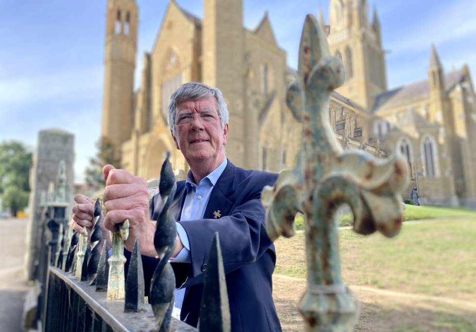 The Very Reverend Brian Boyle is deeply disappointed that ribbons protesting and acknowledging the Catholic church's role in institutionalised sexual abuse have been removed. Picture: Supplied