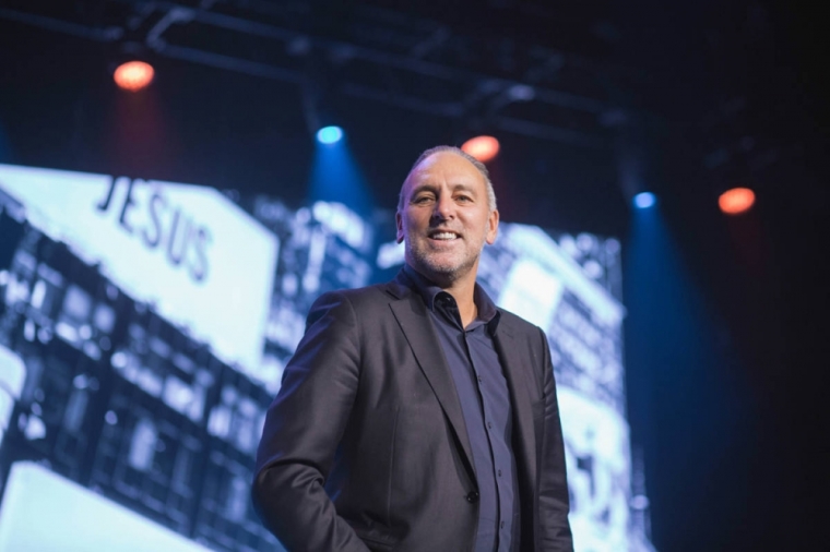 Pastor Brian Houston appears on stage during Hillsong's 2014 conference in New York City at The Theater at Madison Square Garden. | Hillsong Church