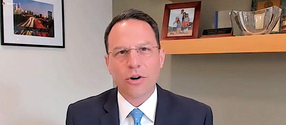 Pennsylvania Attorney General Josh Shapiro testifies virtually before the Senate Appropriations Committee on April 7, 2021. Image courtesy of Senate Republican Caucus