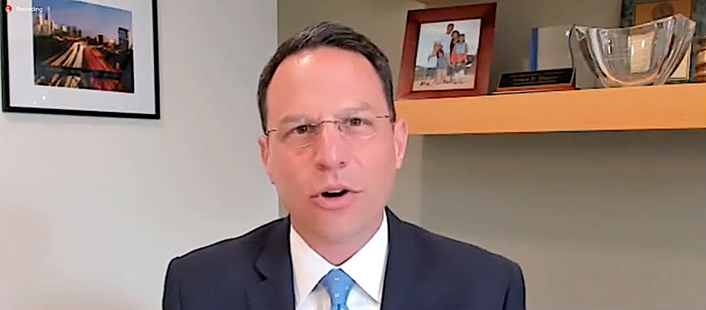 Pennsylvania Attorney General Josh Shapiro testifies virtually before the Senate Appropriations Committee on April 7, 2021.  Image courtesy of Senate Republican Caucus