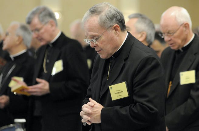 Bishop Michael J. Hoeppner of Crookston, Minn., shown in 2008. Hoeppner has resigned at the request of Pope Francis after an investigation found that he covered up a former priest’s sexual abuse.