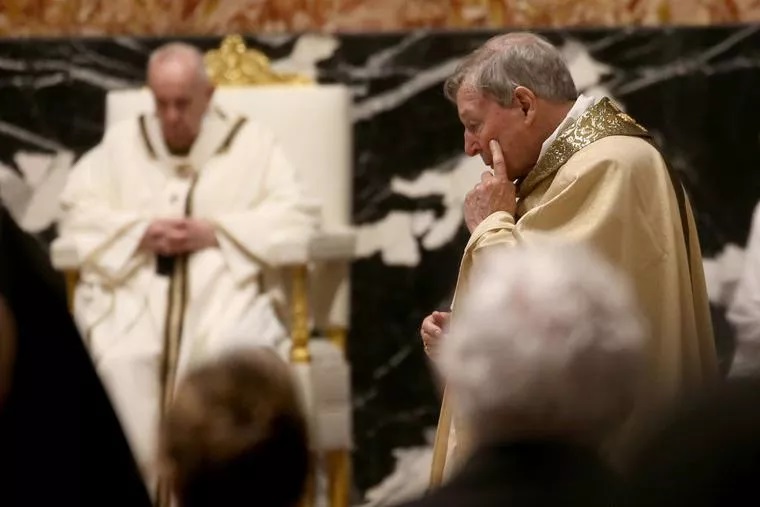 Cardinal George Pell attends the Easter Vigil Mass at St. Peter's Basilica presided by Pope Francis on April 03, 2021 in Vatican City. (photo: Franco Origlia / Getty)