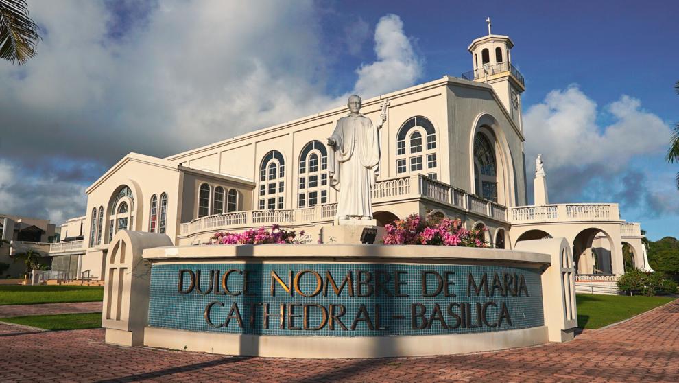 CATHEDRAL-BASILICA: The Dulce Nombre de Maria Cathedral-Basilica in Hagåtña is seen Friday. A federal judge held off on rendering a decision that could determine whether the assets of Catholic parishes and schools on Guam can be included in the assets of the Archdiocese of Agana used to help compensate clergy sex abuse claimants. Kevin Milan/The Guam Daily Post