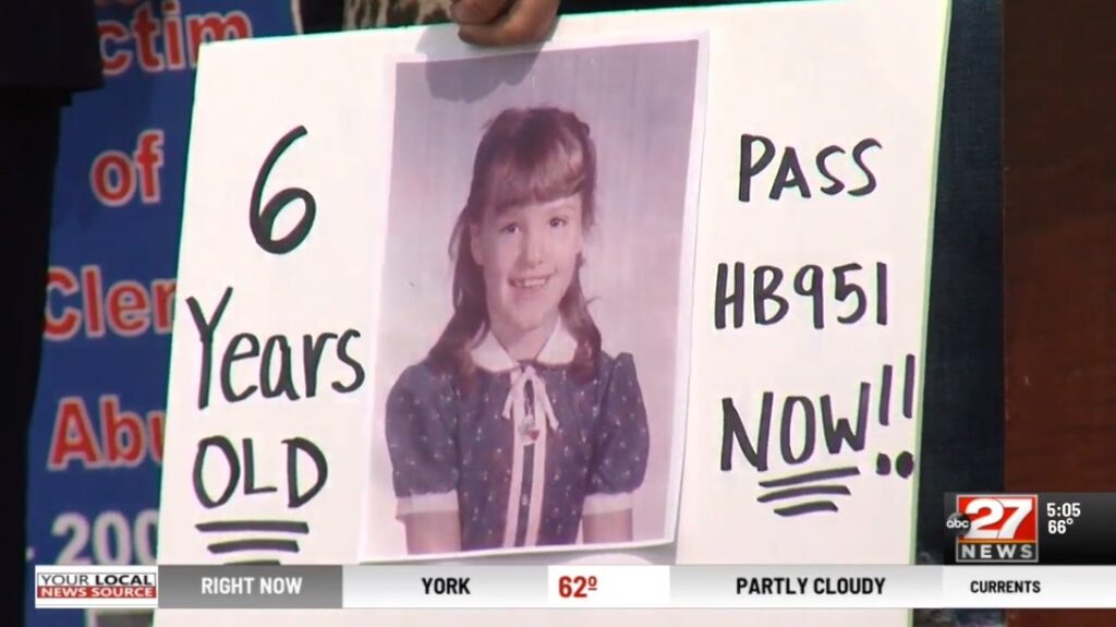 A sign at the Harrisburg demonstration: 6 Years Old ... Pass HB951 Now!!